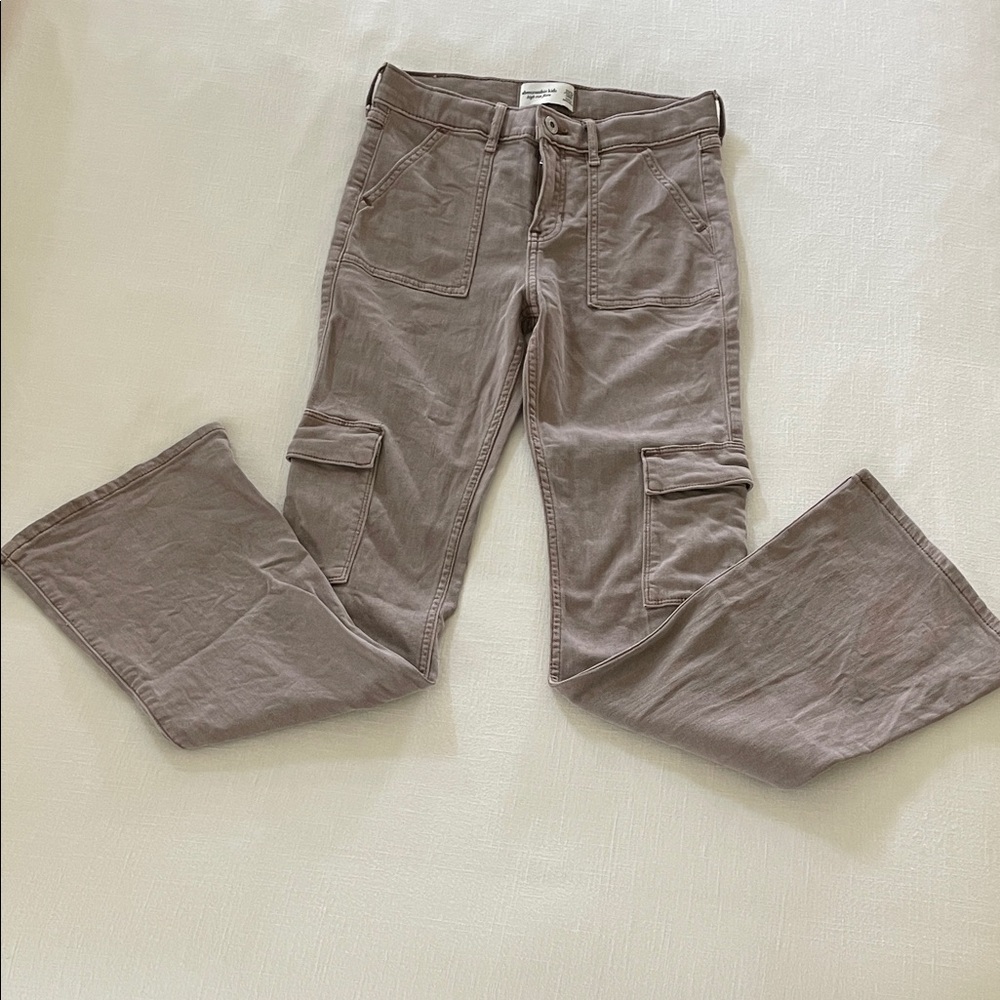 Abercrombie Kids High Rise Cargo Pocket Flare jeans